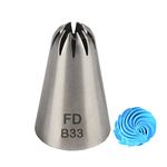 FineDecor Large Piping Tip, Seamless Stainless Steel Icing Piping Nozzle Tip, Cake Decorating Tools Cream Puff Decor Pastry Icing Piping Tool for Baker, 1 Piece (B33)