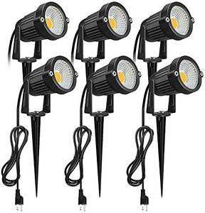 Romwish Landscape Spotlights, Outdoor Landscape Lighting for Yard, 3000K Warm White Landscaping Lights with Stake, 5W IP65 Waterproof Flag Spotlight for House Garden Lawn Decorative (6 Pack)