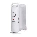 Devola 600W 7 Fin Mini Oil Filled Radiator | Free Standing Low Energy Electric Heater with Thermal Fuse for Overheat Cut Off, IP20, Power Indicator Light, Adjustable Heating Dial - DVMOR7F06W (White)