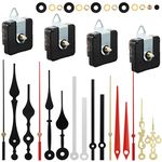 4 Pieces Quartz DIY Wall Clock Movement Mechanism Battery Operated Clock Motor Kit with 6 Sets of Hands (13 mm)