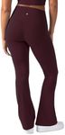 YITTY Active Women's UltraLuxe Kick Flare High Waist Legging, Athleisure, 4-Way-Stretch, Burgundy, M, Short