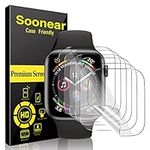 Soonear 6 pack Flexible TPU screen protector Compatible for Apple Watch screen protector [Anti-Scratch][bubble free][Crystal Clear]Compatible for Apple Watch Series 1/2/3/4/5/6/7/SE (42 mm/44 mm)