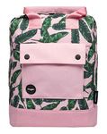 Fringoo - Girls Backpack - Scandi Minimal Style Rucksack - Back Straps/Top Handles - Large School Bag - Work Bag - Laptop Sleeve - Tropical Pink Design