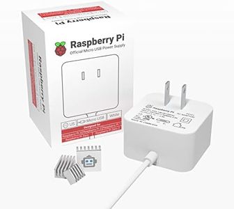 Official Raspberry Pi Power Supply Adapter with 3PCS IoTCrazy Heatsink, for Raspberry Pi Micro-USB Boards, Support 3 B+/Pi 3 /Pi Zero W/Pi Zero/Pi 1 /Pi 2 /Pico, 5.1V 2.5A, US Plug, White (Official)