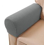 ESRISE Armrest Chair Covers, Stretch Armchair Couch Arm Rest Cover Anti-Slip Spandex Polyester Sofa Chair Arm Caps Slipcovers for Furniture Protector, Set of 2 (Light Grey)