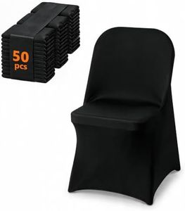 HPNIS 50 Pack Black Thick Spandex Chair Covers, Stretch Fit Seat Protector