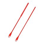 2pcs Silicone Straw Brushes, Extra Long Straw Cleaning Brush Reusable Travel Drinking Bottle Straw Cleaner Bendable Crevice Brush Pipe Cleaners for Smoothie Straw Washing, Red (6mm+8mm)