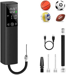 BOMPOW Accurate Electric Ball Pump, Ball Pump for Sports Balls Basketball Air Pump with LCD Display, Air Pumps for Soccer Ball Volleyball Rugby with Inflate Deflate Needles Accessories