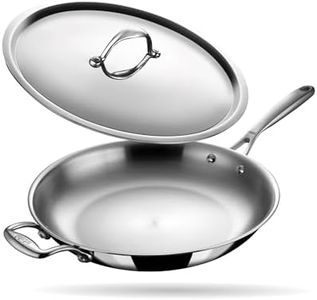 Stahl Artisan Triply Stainless Steel Fry Pan with Lid, Induction & Gas Stove Compatible Frying Pan, Omelette Pan, Egg Pan, 2.3 L, 28 cm