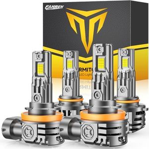 Termitor Upgraded H11 9005 LED Bulbs, 260000LM 2000% Ultra-Bright, 1:1 Mini Size, 6500K Cool White, 80000+ Hours Lifespan High & Low Beam, Easy Install No Adapter Required, IP68 Waterproof, Pack of 4
