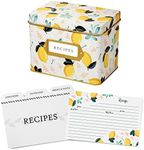 Jot & Mark Recipe Card Complete Gift Box | Decorative Recipe Tin Box (Lemon Zest)