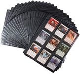 Monster 9 Pocket Trading Card Album Pages(25 Pk) -Extra Strong Pockets for Standard 3-Ring Binders w/Anti-Theft Side-Loading Protector Sheets-Compatible with Yugioh, MTG, Magic The Gathering, Pokemon