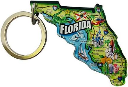 Westmon Works State of Florida Key Chain Acrylic Souvenir Keychain Retro Style Map Gift 2 Inch