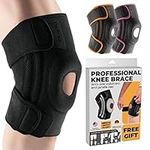 DR. BRACE ELITE Knee Brace with Side Stabilizers & Patella Gel Pads for Maximum Knee Pain Support and fast recovery for men and women-Please Check How To Size Video (Pluto, Large)