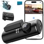 Dash Cam Front and Rear, 2K & 1080P Dashcams for Cars, with FREE 64GB TF CARD, Time-Lapse Recording & G-Sensor, WiFi & App Control, Voice Prompts, Super Night Vision, 170° Wide Angle, 24H Parking Mode