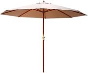 Instahut Outdoor Umbrella 3m Beige Pole Stand, Sun Beach Garden Patio Gazebo Shade, Water Resistant and UV Height Adjustable Wooden Frame