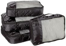 Amazon Basics 4-Piece Packing Cube Set - 2 Medium and 2 Large, Black