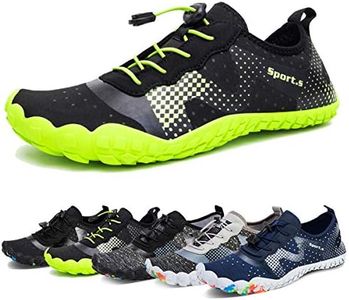 Water Shoes for Men Quick-Dry Aqua Sock Outdoor Athletic Sport Shoes for Kayaking,Boating,Hiking,Surfing,Walking (Black/Green, 44)