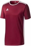 adidas Men's Entrada 18 JSY Jersey (Short Sleeve) Maroon/White