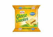 Priyagold Cheese Cracker Biscuits 350g | 10 Packs Inside | Cracker Biscuits | Cheesy & Crunchy Biscuits | Tasty Tea Time Snacks | Long Lasting Freshness | Eat with Tea, Coffee or Milk