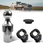 THOCAC 60638 Puck System Gooseneck Hitch Kit for 2013-2024 Ram 2500, Ram 3500, 2 5/16 inch Ball, 38000lbs GTW, Come with 2 Pcs Heavy Duty Safety Chain Anchors and Rubber Cover