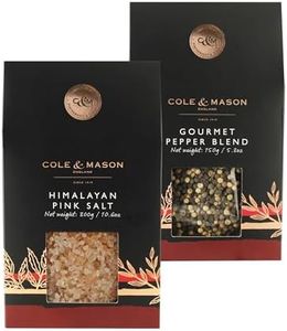 Cole & Mason Gourmet Spice Refill Box - Pairs Well with Chicken, Beef, Pork & More - Salt & Peppercorn Refill for Salt & Pepper Mill Grinder - Himalayan Pink Salt & Gourment Pepper 15.9 Oz Box Set