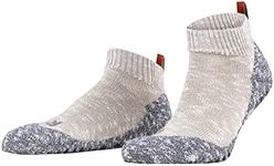 FALKE Men's Lodge Homepad Slipper Socks, Cozy Warm, Cotton, Ankle Length, House Socks for Winter and Fall, Sole Grips, Grey (Light Grey 3400), 9.5-10.5, 1 Pair