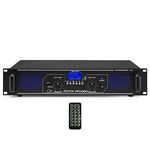 Fenton FPL1000 Bluetooth PA Power Amplifier - 1000W PA Amplifier with USB/SD MP3 Player, FM Radio, LED Display - Versatile pa amplifiers for Professional and Home Audio - AUX DJ PA Amp 1000W