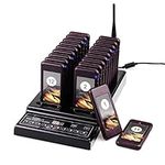 Retekess T112 Restaurant Pager System 20 Pagers Wireless Calling System 360mAh Contactless Waiting Queuing Long Range 999 Channel Pagers and Beepers for Bar Fast Food Snack Hotel Hospital