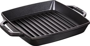 STAUB Cast Iron Square Grill Pan, Black, 23 cm