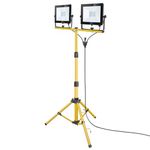 100W LED Tripod Work Light, Site Light with 1.5m Telescopic Tripod Stand, 8000 Lumen, 220V-240V, IP65 with 5m Cord, Switch for Workshop, Garage, Basement