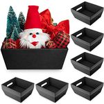 20 Pcs 10 x 8" Baskets for Gifts Empty Kraft Cardboard Basket Bulk Market Trays with Handle Gift Basket for Valentine Holiday Wedding Anniversary Birthday Party Decor Hostess to Fill Package (Black)