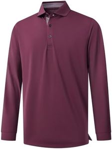 M MAELREG Long Sleeve Golf Shirt Men Performance Tennis Athletic Golf Polo Long Sleeve Shirts for Men
