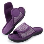 RockDove Women's Adjustable Wrap Memory Foam Slide Slipper, Size 9-10 US Women, Eggplant