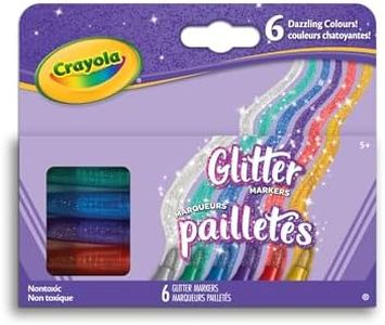 Crayola Canada Glitter Markers 6-Count Arts & Crafts, white-540 (58-8168)