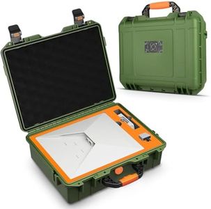 MONOJOY IP67 Waterproof Starlink Mini Case, Hard Carrying Case for Starlink Mini Dish with Precision Cut Foam, Shockproof Travel Bag for Camping, RV, Hiking, Green