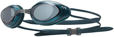 TYR Blackhawk Non Mirrored Adult Swim Goggles, Smoke/teal, one size