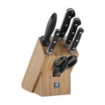 Zwilling Knife Block, 7 pcs, Bamboo Block, Knife and Scissors made of Special Stainless Steel/Plastic Handle, Professional S, Brown