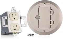 Leviton 25251-TFN 15 Amp 1-Gang Floor Box Assembly, Commercial Grade, Tamper-Resistant, Self-Grounding