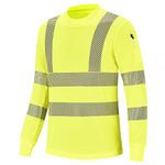 AYKRM High vis Long Sleeve t Shirt Hi Vis High Viz Visibility Long Sleeve Safety Work T Shirt hi vis t Shirts(XS-8XL)