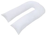 ARLINENS 9ft Long U Shaped Full Body Cuddly Comfort Pregnancy Support Pillow for side sleeping Maternity Back & Arthritis Support Pillow with free Pillow Case (White)