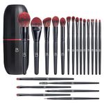 BS-MALL Makeup Brushes Set Professional Foundation Powder Concealers Eye shadows Blush Synthetic Makeup Brushes with Black case 20 Pcs