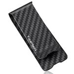 Real Carbon Fiber Money Clip for Men, T-carbon Slim Money Clip Wallet for Cash and Credit Card Holder for Business Front Pocket Clip - Matte Black(28mm)