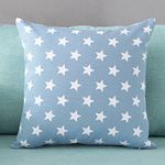 TAOSON Five-Pointed Star Sky Blue and White Pattern Cotton Blend Canvas Pillow Sofa Throw Pillow Case Decor Cushion Cover with Hidden Zipper Closure Only Cover No Insert 20x20 Inch 50x50cm