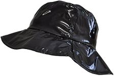 TOUTACOO, Wide-Brimmed Vinyl Rain Hat Black