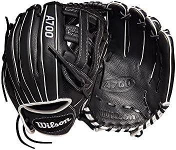 Wilson 2022 A700 12" Fastpitch Infield Glove - Right Hand Throw, Black/White