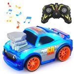 SGILE Remote Control Race Car, 2.4 Ghz Radio Control Car with LED Lights and Music Sound, RC Car Toy for Toddlers Kids Preschoolers Boys Girls Birthday Gift