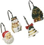 Carnation Home Fashions "Christmas Time" Set of 12 Shower Curtain Hooks