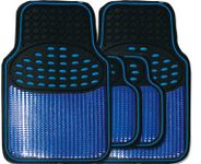 Streetwize SWUXM5 Revelation Mat Set Metallic Anti-Slip Car Mats - Heavy Duty, All Weather - Car Interior Accessory (Blue)