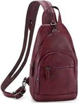 Small Backpack for Women,RAVUO Anti Theft Sling Bag Ladies Backpack Purse Fashion PU Leather Convertible Crossbody Daypack (Burgundy)